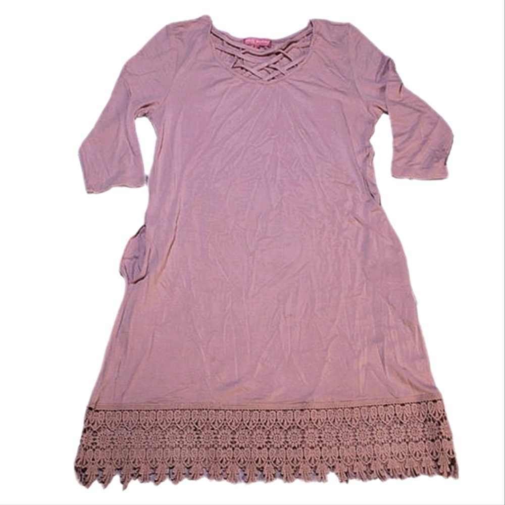 2/$20 Simply Southern Crochet Hem Tunic Dress